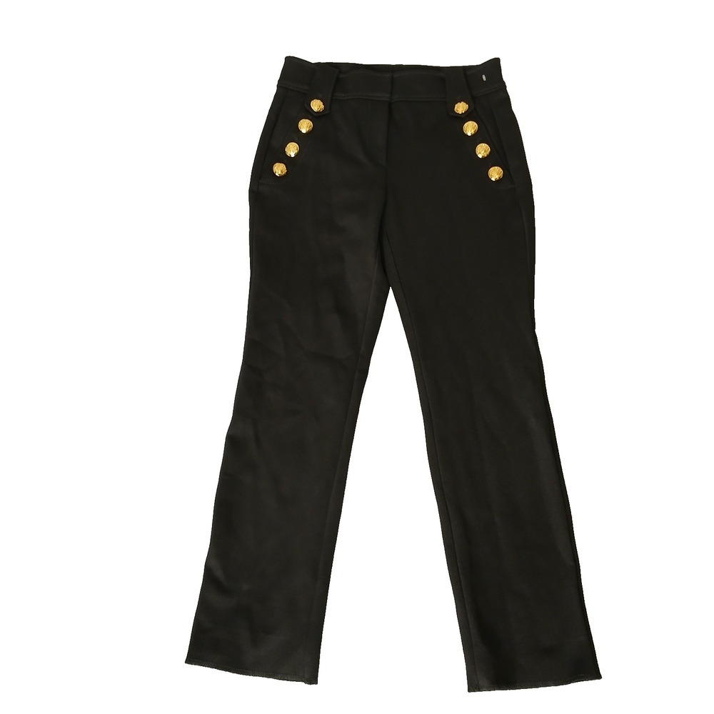 White House Black Market Women's Size 2S Luxe Stretch Dress Pants Gold Buttons